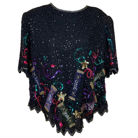 LAURENCE KAZAR Beaded Millennium Top - Picture 1 of 16